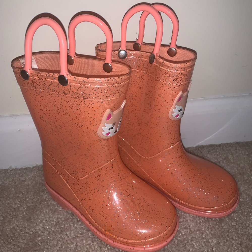 Toddler girl Capelli NY pink rain boots size 8